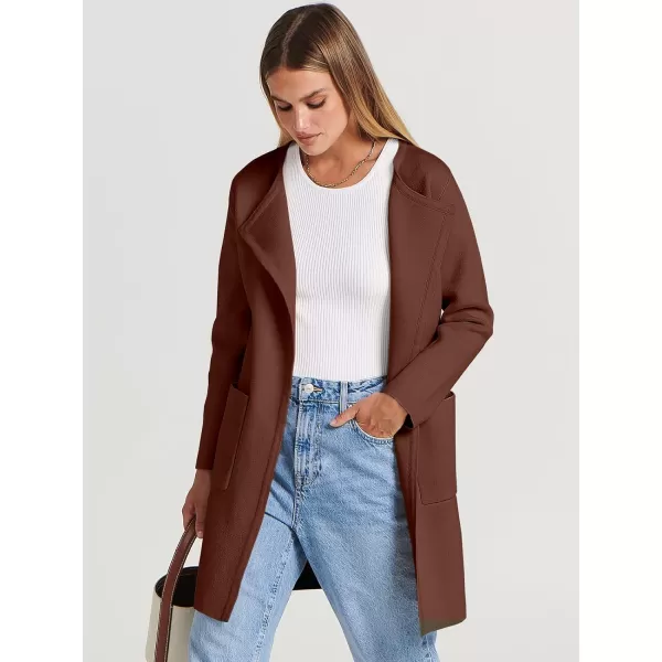 Caracilia Womens Knit Cardigan Sweaters Oversized Open Front Long Sleeve Lapel Casual Jacket 2023 Fall Coat Dressy Coatigan
