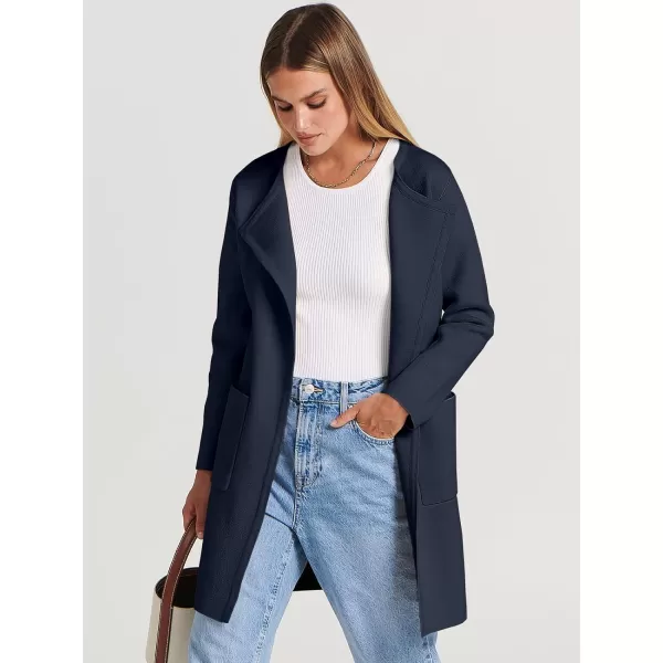 Caracilia Womens Knit Cardigan Sweaters Oversized Open Front Long Sleeve Lapel Casual Jacket 2023 Fall Coat Dressy Coatigan