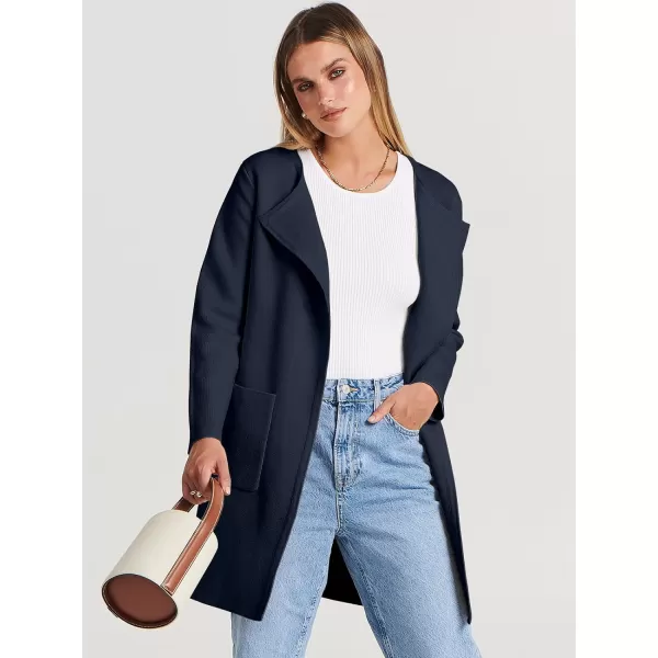 Caracilia Womens Knit Cardigan Sweaters Oversized Open Front Long Sleeve Lapel Casual Jacket 2023 Fall Coat Dressy Coatigan