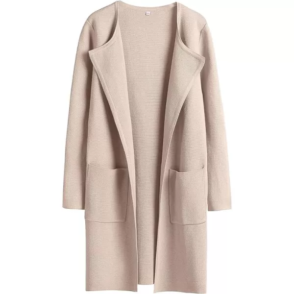 Caracilia Womens Knit Cardigan Sweaters Oversized Open Front Long Sleeve Lapel Casual Jacket 2023 Fall Coat Dressy Coatigan