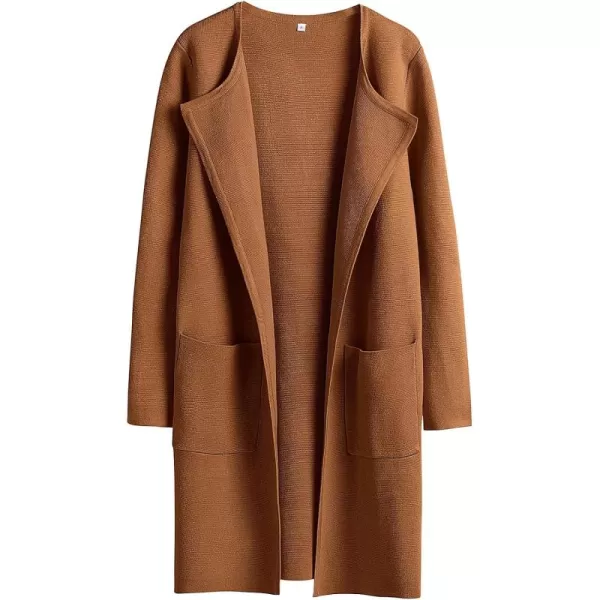 Caracilia Womens Knit Cardigan Sweaters Oversized Open Front Long Sleeve Lapel Casual Jacket 2023 Fall Coat Dressy Coatigan