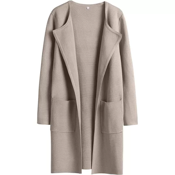 Caracilia Womens Knit Cardigan Sweaters Oversized Open Front Long Sleeve Lapel Casual Jacket 2023 Fall Coat Dressy Coatigan