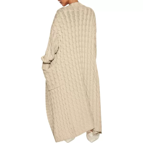 Caracilia Womens Long Cardigan Sweater Open Front Long Sleeve Chunky Cable Knit Duster Outerwear Maxi 2023 Fall Jacket Coats