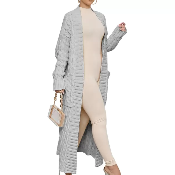 Caracilia Womens Long Cardigan Sweater Open Front Long Sleeve Chunky Cable Knit Duster Outerwear Maxi 2023 Fall Jacket Coats