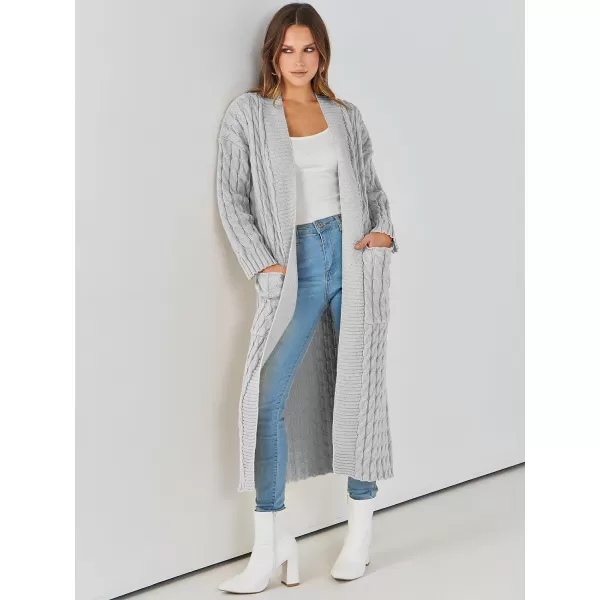 Caracilia Womens Long Cardigan Sweater Open Front Long Sleeve Chunky Cable Knit Duster Outerwear Maxi 2023 Fall Jacket Coats