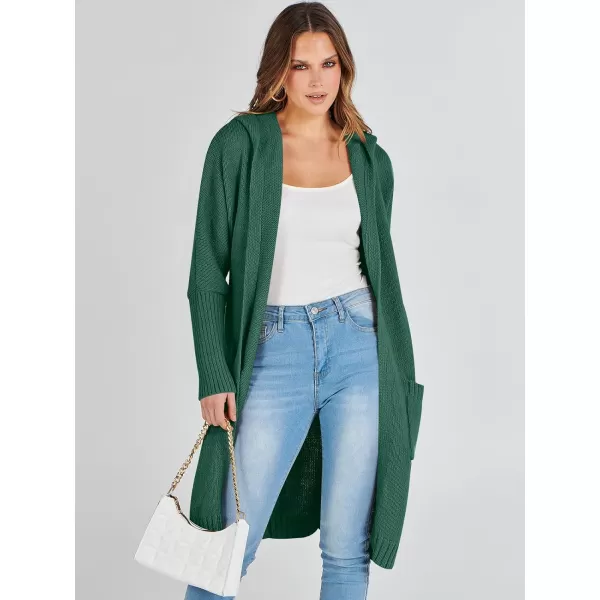Caracilia Women's Long Cardigan Sweaters Oversized Open Front Long Sleeve Lightweight Knit Hooded Outerwear 2023 Fall Coat