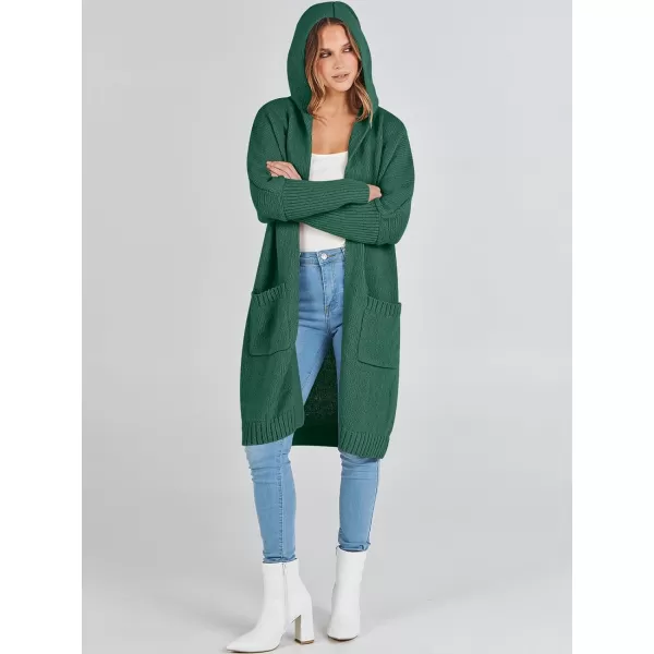Caracilia Women's Long Cardigan Sweaters Oversized Open Front Long Sleeve Lightweight Knit Hooded Outerwear 2023 Fall Coat