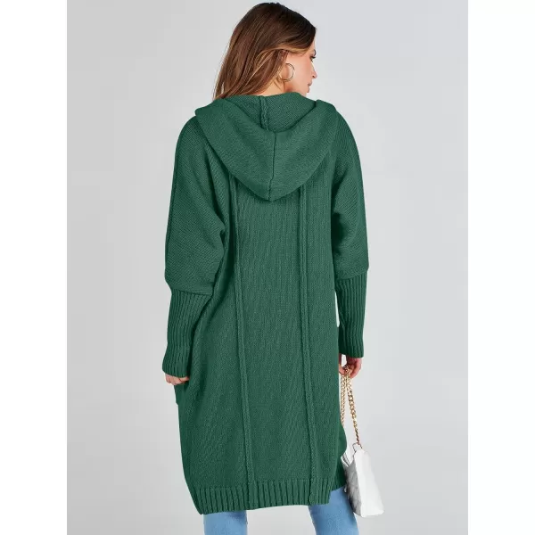 Caracilia Women's Long Cardigan Sweaters Oversized Open Front Long Sleeve Lightweight Knit Hooded Outerwear 2023 Fall Coat