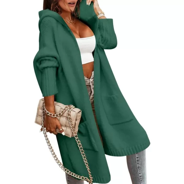 Caracilia Women's Long Cardigan Sweaters Oversized Open Front Long Sleeve Lightweight Knit Hooded Outerwear 2023 Fall Coat