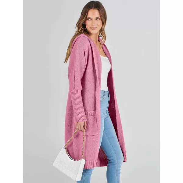 Caracilia Women's Long Cardigan Sweaters Oversized Open Front Long Sleeve Lightweight Knit Hooded Outerwear 2023 Fall Coat
