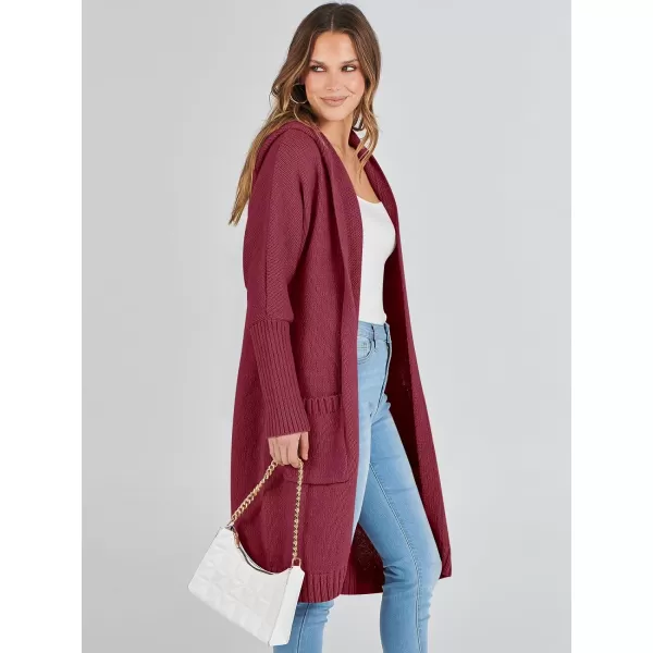 Caracilia Women's Long Cardigan Sweaters Oversized Open Front Long Sleeve Lightweight Knit Hooded Outerwear 2023 Fall Coat