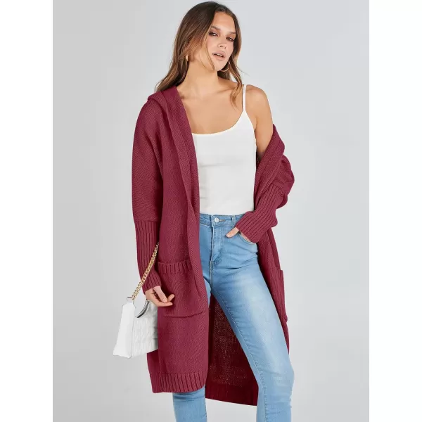 Caracilia Women's Long Cardigan Sweaters Oversized Open Front Long Sleeve Lightweight Knit Hooded Outerwear 2023 Fall Coat