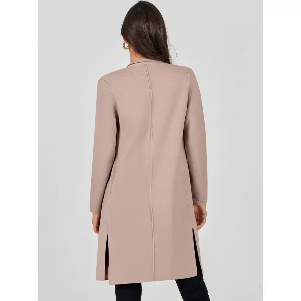 Caracilia Womens Long Knit Cardigan Sweaters Oversized Open Front Long Sleeve Lapel Casual Jacket Fall Coat Dressy Coatigan