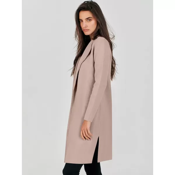 Caracilia Womens Long Knit Cardigan Sweaters Oversized Open Front Long Sleeve Lapel Casual Jacket Fall Coat Dressy Coatigan