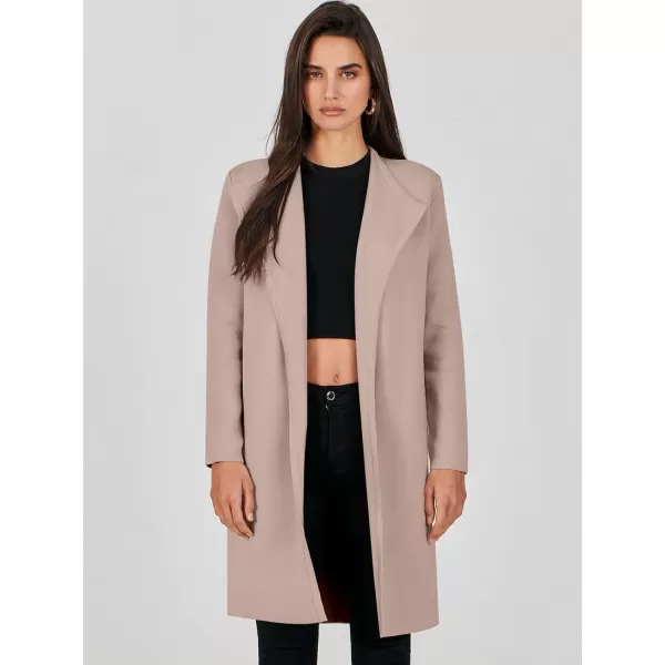 Caracilia Womens Long Knit Cardigan Sweaters Oversized Open Front Long Sleeve Lapel Casual Jacket Fall Coat Dressy Coatigan