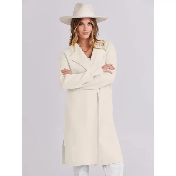 Caracilia Womens Long Knit Cardigan Sweaters Oversized Open Front Long Sleeve Lapel Casual Jacket Fall Coat Dressy Coatigan