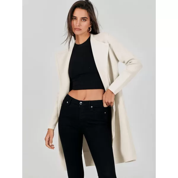 Caracilia Womens Long Knit Cardigan Sweaters Oversized Open Front Long Sleeve Lapel Casual Jacket Fall Coat Dressy Coatigan