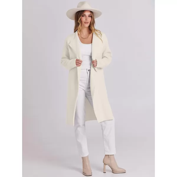 Caracilia Womens Long Knit Cardigan Sweaters Oversized Open Front Long Sleeve Lapel Casual Jacket Fall Coat Dressy Coatigan