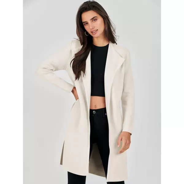 Caracilia Womens Long Knit Cardigan Sweaters Oversized Open Front Long Sleeve Lapel Casual Jacket Fall Coat Dressy Coatigan