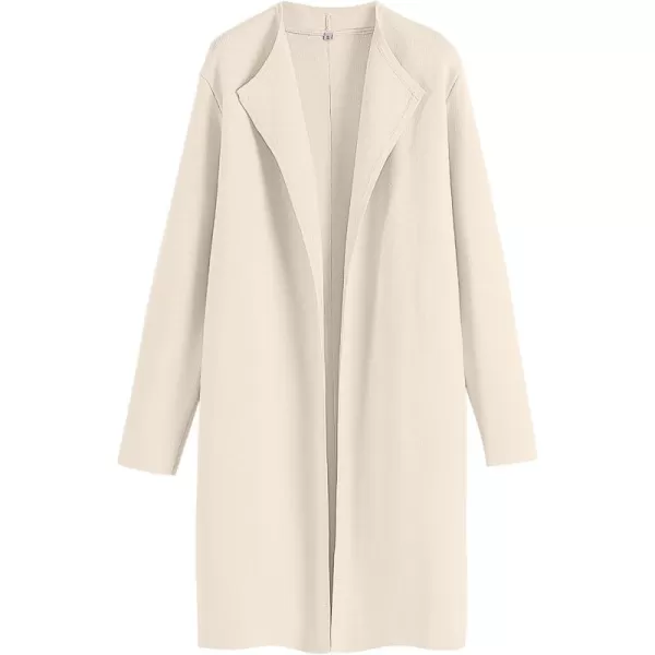 Caracilia Womens Long Knit Cardigan Sweaters Oversized Open Front Long Sleeve Lapel Casual Jacket Fall Coat Dressy Coatigan