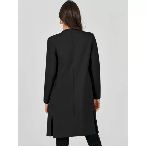 Caracilia Womens Long Knit Cardigan Sweaters Oversized Open Front Long Sleeve Lapel Casual Jacket Fall Coat Dressy Coatigan