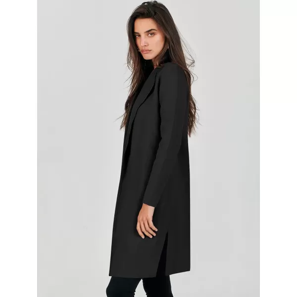 Caracilia Womens Long Knit Cardigan Sweaters Oversized Open Front Long Sleeve Lapel Casual Jacket Fall Coat Dressy Coatigan