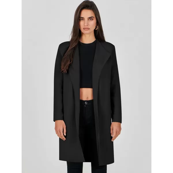 Caracilia Womens Long Knit Cardigan Sweaters Oversized Open Front Long Sleeve Lapel Casual Jacket Fall Coat Dressy Coatigan
