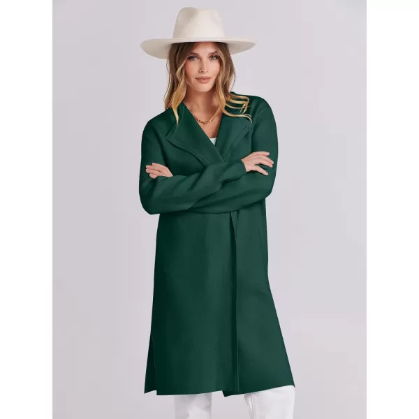 Caracilia Womens Long Knit Cardigan Sweaters Oversized Open Front Long Sleeve Lapel Casual Jacket Fall Coat Dressy Coatigan