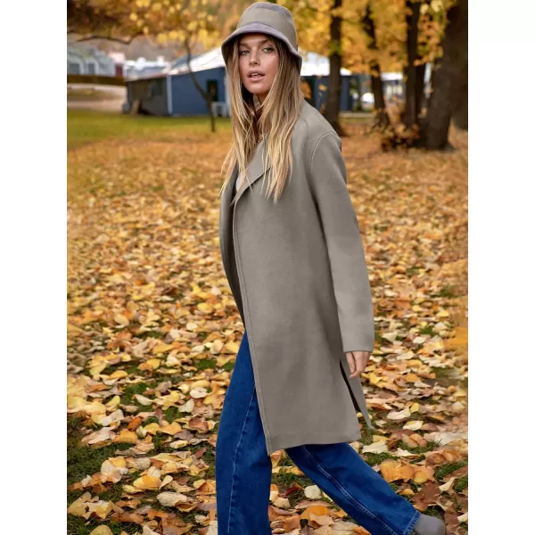 Caracilia Womens Long Knit Cardigan Sweaters Oversized Open Front Long Sleeve Lapel Casual Jacket Fall Coat Dressy Coatigan