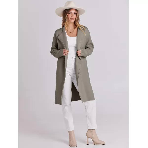 Caracilia Womens Long Knit Cardigan Sweaters Oversized Open Front Long Sleeve Lapel Casual Jacket Fall Coat Dressy Coatigan