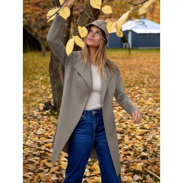Caracilia Womens Long Knit Cardigan Sweaters Oversized Open Front Long Sleeve Lapel Casual Jacket Fall Coat Dressy Coatigan