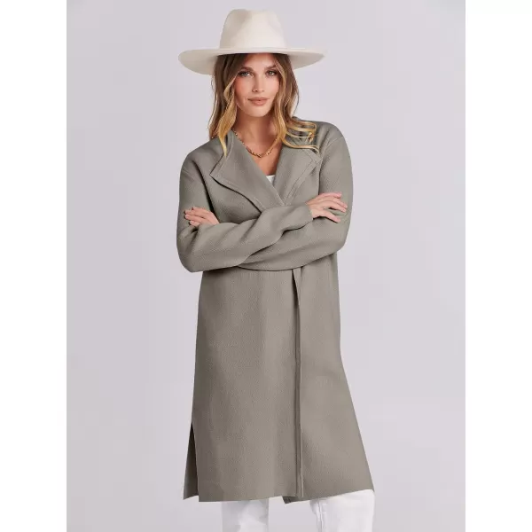 Caracilia Womens Long Knit Cardigan Sweaters Oversized Open Front Long Sleeve Lapel Casual Jacket Fall Coat Dressy Coatigan
