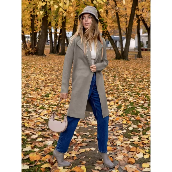 Caracilia Womens Long Knit Cardigan Sweaters Oversized Open Front Long Sleeve Lapel Casual Jacket Fall Coat Dressy Coatigan