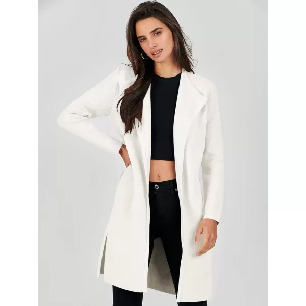 Caracilia Womens Long Knit Cardigan Sweaters Oversized Open Front Long Sleeve Lapel Casual Jacket Fall Coat Dressy Coatigan