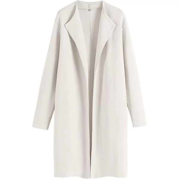 Caracilia Womens Long Knit Cardigan Sweaters Oversized Open Front Long Sleeve Lapel Casual Jacket Fall Coat Dressy Coatigan