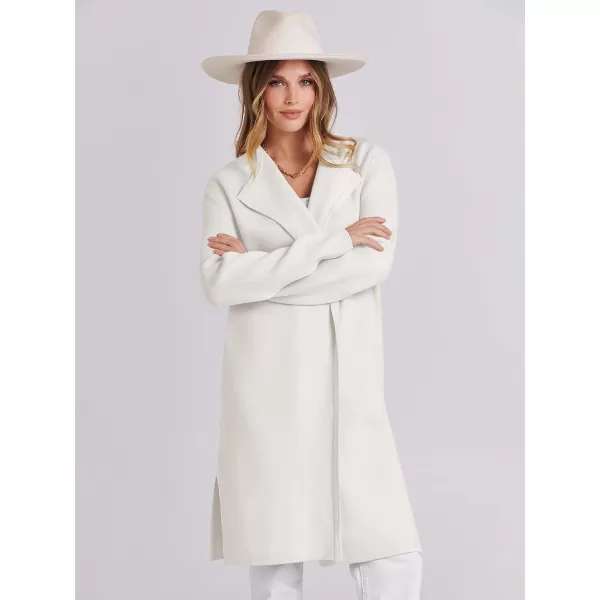 Caracilia Womens Long Knit Cardigan Sweaters Oversized Open Front Long Sleeve Lapel Casual Jacket Fall Coat Dressy Coatigan