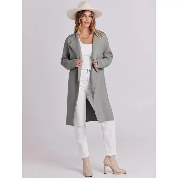 Caracilia Womens Long Knit Cardigan Sweaters Oversized Open Front Long Sleeve Lapel Casual Jacket Fall Coat Dressy Coatigan