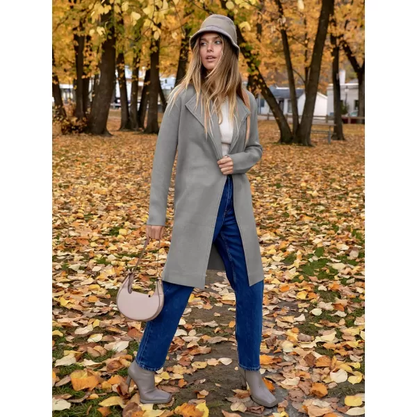 Caracilia Womens Long Knit Cardigan Sweaters Oversized Open Front Long Sleeve Lapel Casual Jacket Fall Coat Dressy Coatigan