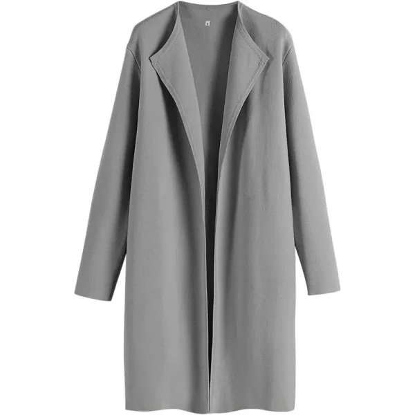 Caracilia Womens Long Knit Cardigan Sweaters Oversized Open Front Long Sleeve Lapel Casual Jacket Fall Coat Dressy Coatigan