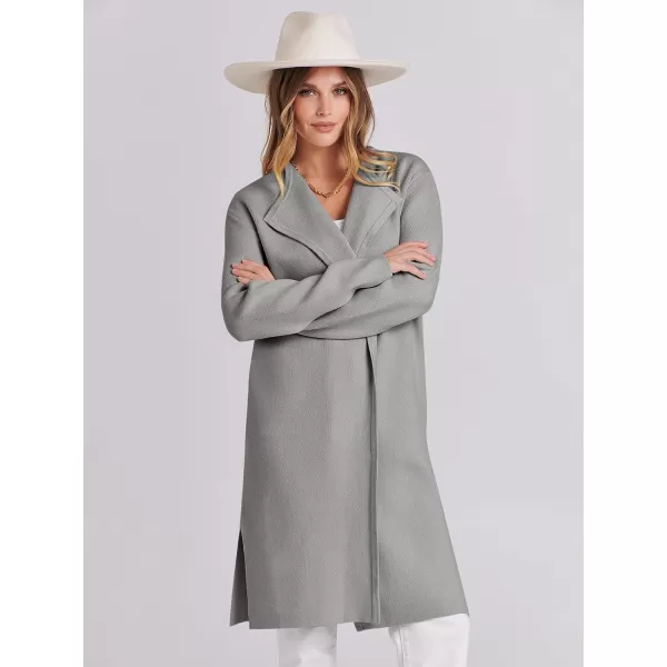 Caracilia Womens Long Knit Cardigan Sweaters Oversized Open Front Long Sleeve Lapel Casual Jacket Fall Coat Dressy Coatigan