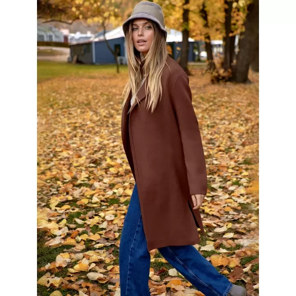 Caracilia Womens Long Knit Cardigan Sweaters Oversized Open Front Long Sleeve Lapel Casual Jacket Fall Coat Dressy Coatigan