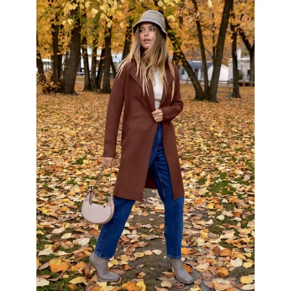 Caracilia Womens Long Knit Cardigan Sweaters Oversized Open Front Long Sleeve Lapel Casual Jacket Fall Coat Dressy Coatigan