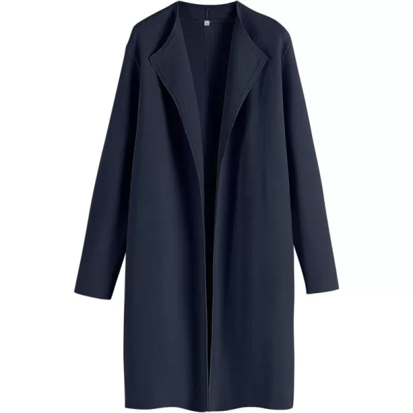 Caracilia Womens Long Knit Cardigan Sweaters Oversized Open Front Long Sleeve Lapel Casual Jacket Fall Coat Dressy Coatigan