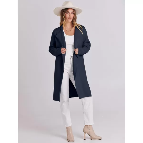 Caracilia Womens Long Knit Cardigan Sweaters Oversized Open Front Long Sleeve Lapel Casual Jacket Fall Coat Dressy Coatigan