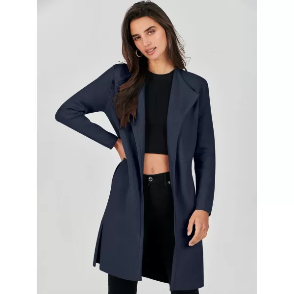 Caracilia Womens Long Knit Cardigan Sweaters Oversized Open Front Long Sleeve Lapel Casual Jacket Fall Coat Dressy Coatigan