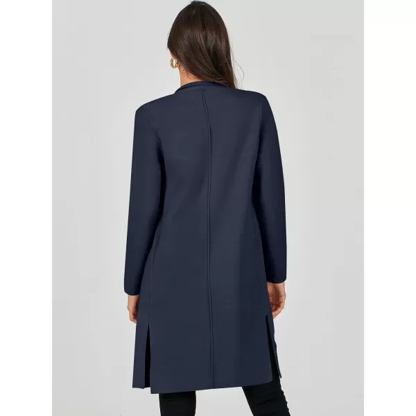 Caracilia Womens Long Knit Cardigan Sweaters Oversized Open Front Long Sleeve Lapel Casual Jacket Fall Coat Dressy Coatigan