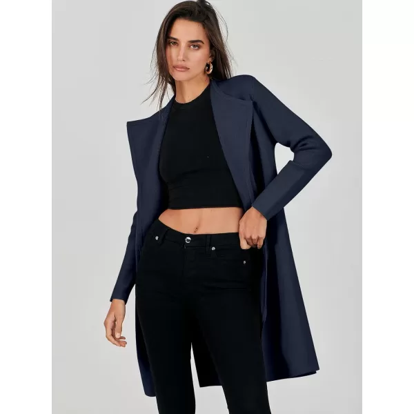 Caracilia Womens Long Knit Cardigan Sweaters Oversized Open Front Long Sleeve Lapel Casual Jacket Fall Coat Dressy Coatigan