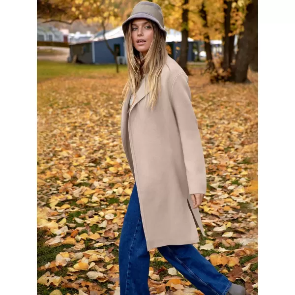 Caracilia Womens Long Knit Cardigan Sweaters Oversized Open Front Long Sleeve Lapel Casual Jacket Fall Coat Dressy Coatigan