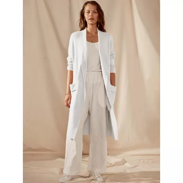 Caracilia Women's Open Front Knit Cardigan Long Sleeve Lapel Casual Solid Classy Sweater Jacket with Pockets