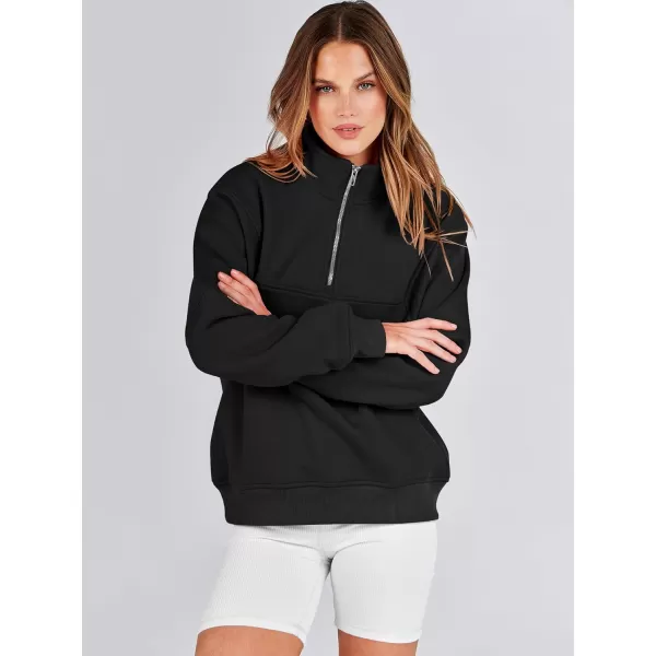 Caracilia Women's Oversized Half Zip Up Sweatshirts Long Sleeve Pullover Trendy Fashion Hoodies Y2k Casual Fall Tops